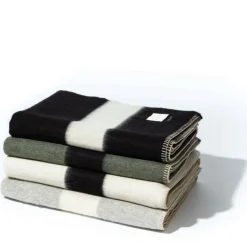 Siempre Blanket, Light Heather with Ivory Stripe^Be Home Shop