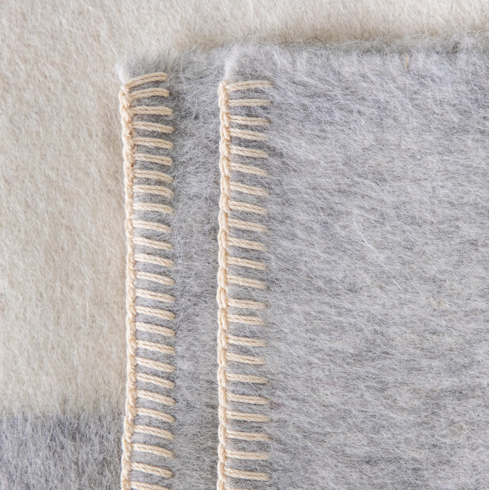 Siempre Blanket, Light Heather with Ivory Stripe^Be Home Shop