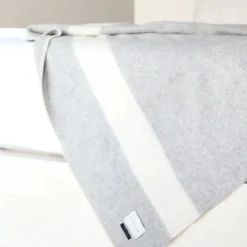 Siempre Blanket, Light Heather with Ivory Stripe^Be Home Shop