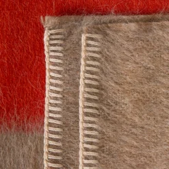 Siempre Blanket, Sand with Red Stripe^Be Home Fashion