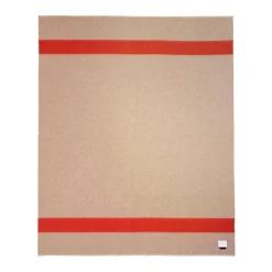 Siempre Blanket, Sand with Red Stripe^Be Home Fashion