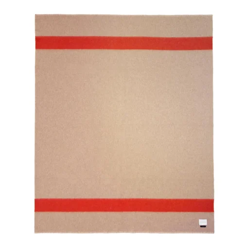 Siempre Blanket, Sand with Red Stripe^Be Home Outlet