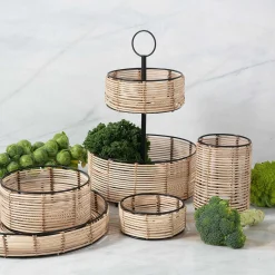 Simla Cane Tiered Basket
