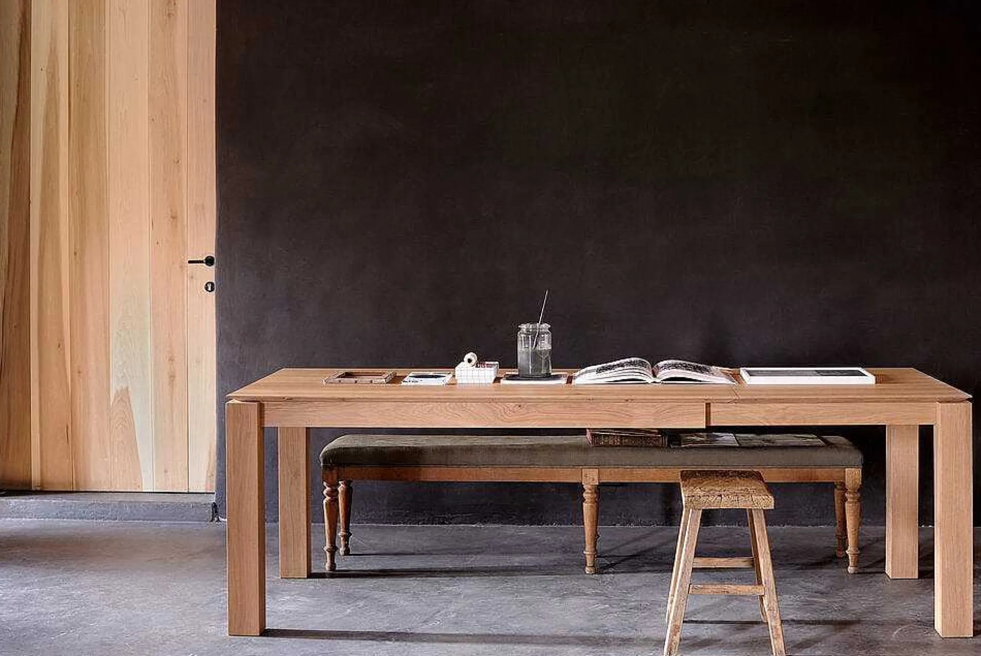 Slice Extendable Dining Table, Oak, 55.5"/ 87"