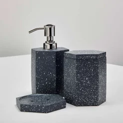 Speckled Cement Soap Dispenser, Slate