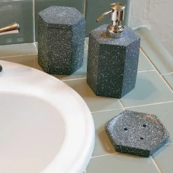 Speckled Cement Soap Dispenser, Slate