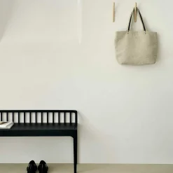 Spindle Solid Black Oak Bench