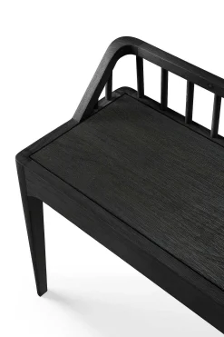 Spindle Solid Black Oak Bench