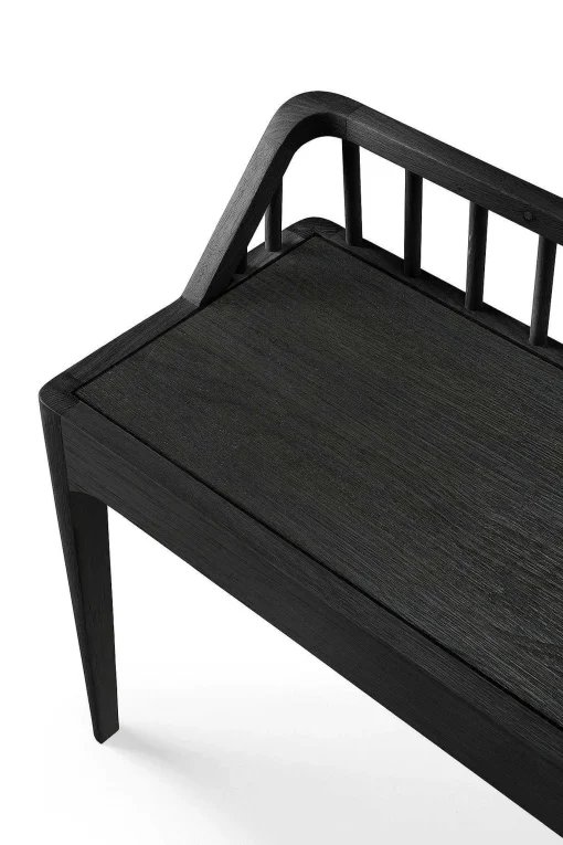 Spindle Solid Black Oak Bench