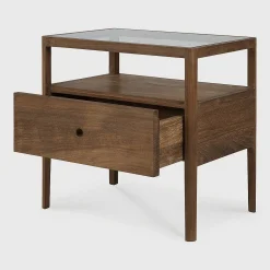Spindle Solid Reclaimed Teak Bedside Table