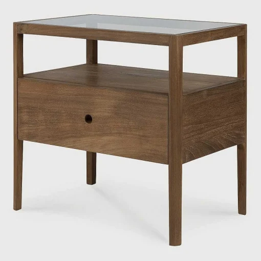 Spindle Solid Reclaimed Teak Bedside Table