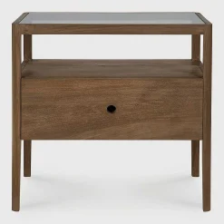 Spindle Solid Reclaimed Teak Bedside Table