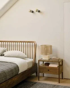 Spindle Solid Reclaimed Teak Bedside Table