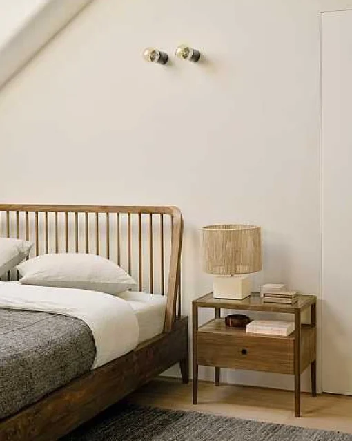Spindle Solid Reclaimed Teak Bedside Table