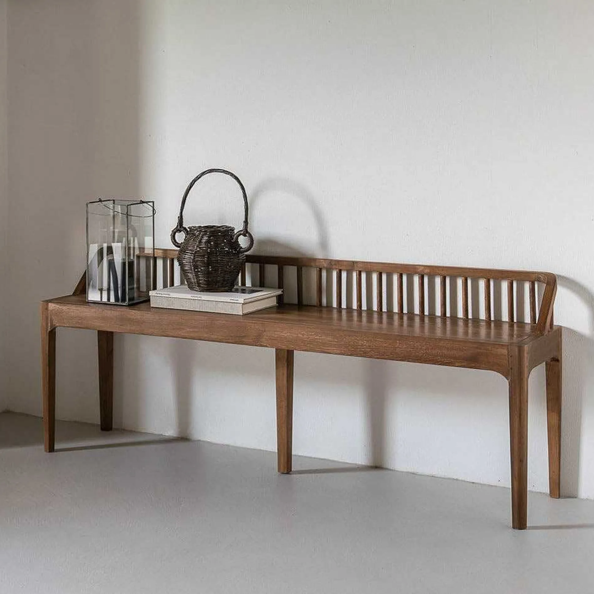 Spindle Solid Reclaimed Teak Bench