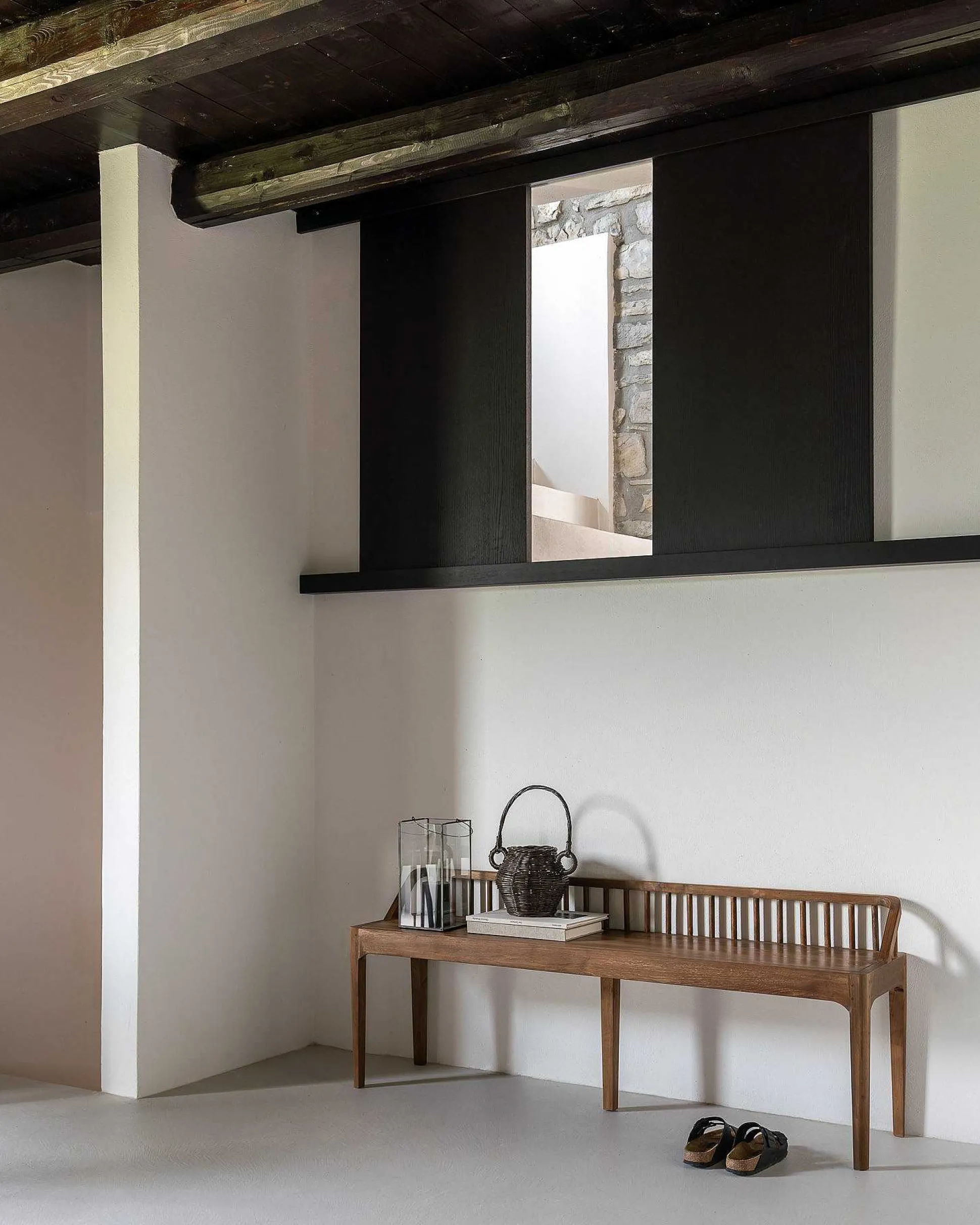 Spindle Solid Reclaimed Teak Bench