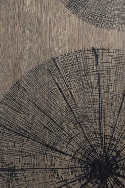 Square Black Slices Varnished Wood Tray, Large