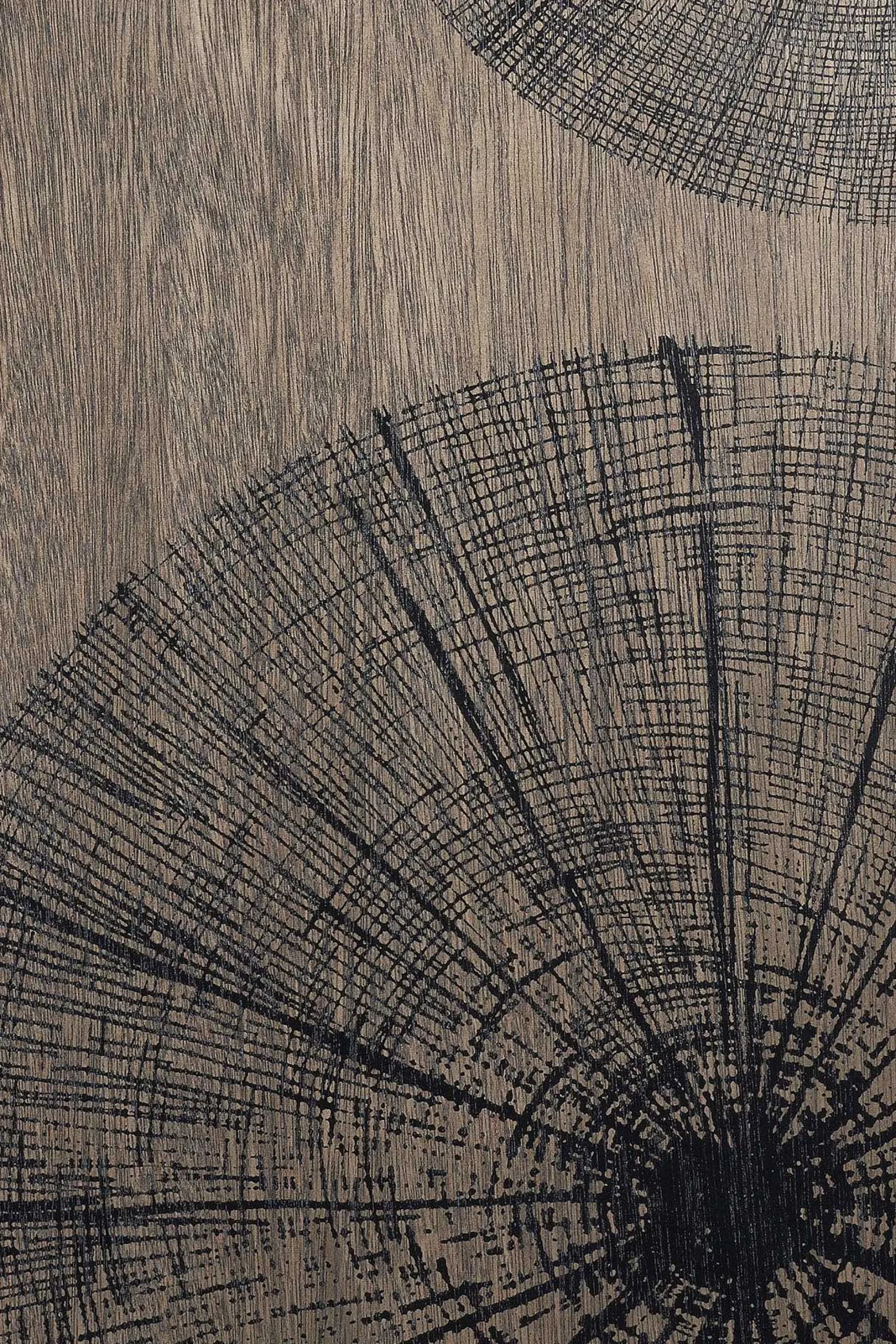 Square Black Slices Varnished Wood Tray, Large