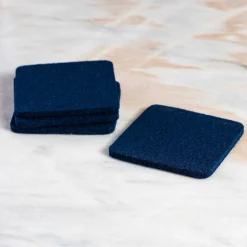 Square Felt Coaster, Set of 4, Marine