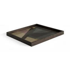 Square Glass Angle Tray, Slate, Large