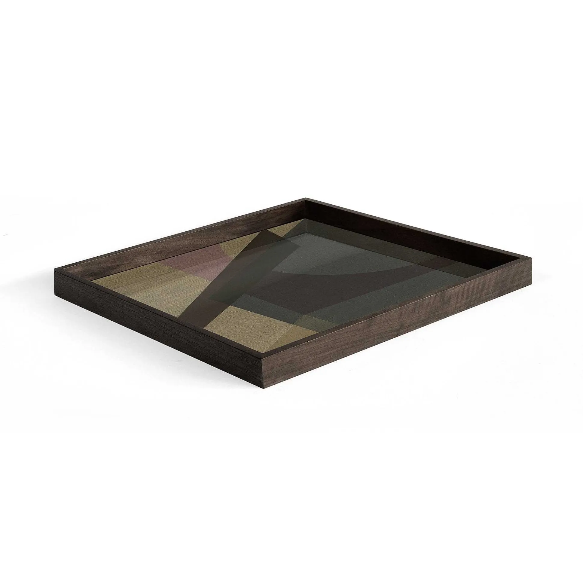 Square Glass Angle Tray, Slate, Large