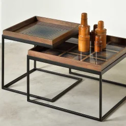 Square Ink Squares Glass Tray, Small