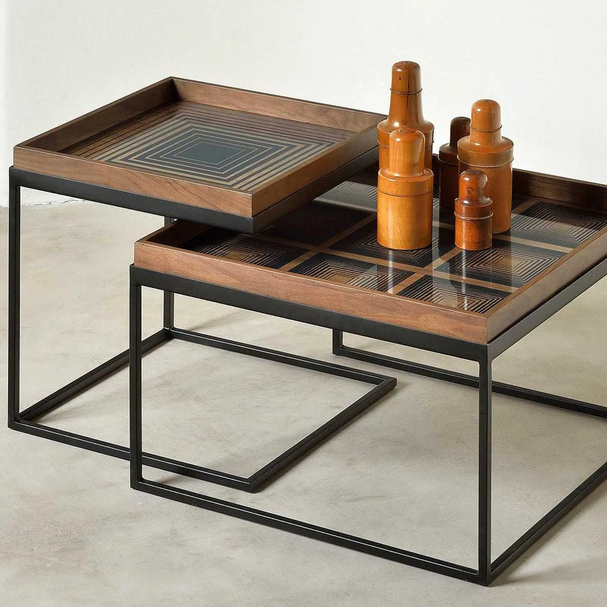 Square Ink Squares Glass Tray, Small