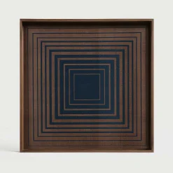 Square Ink Squares Glass Tray, Small
