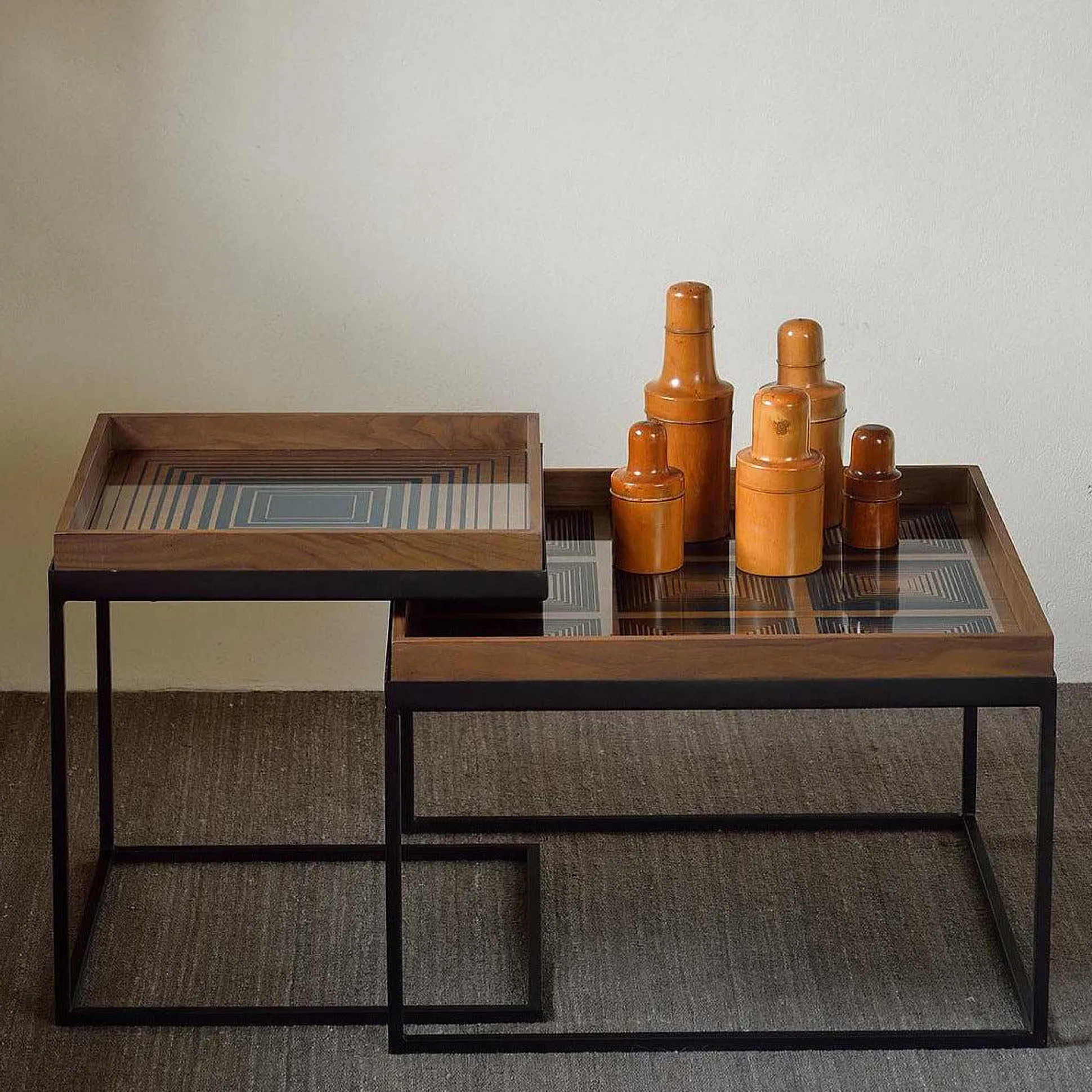 Square Ink Squares Glass Tray, Small