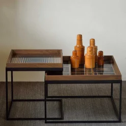 Square Ink Squares Glass Tray, Large