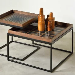 Square Ink Squares Glass Tray, Large