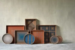 Square Ink Squares Glass Tray, Large