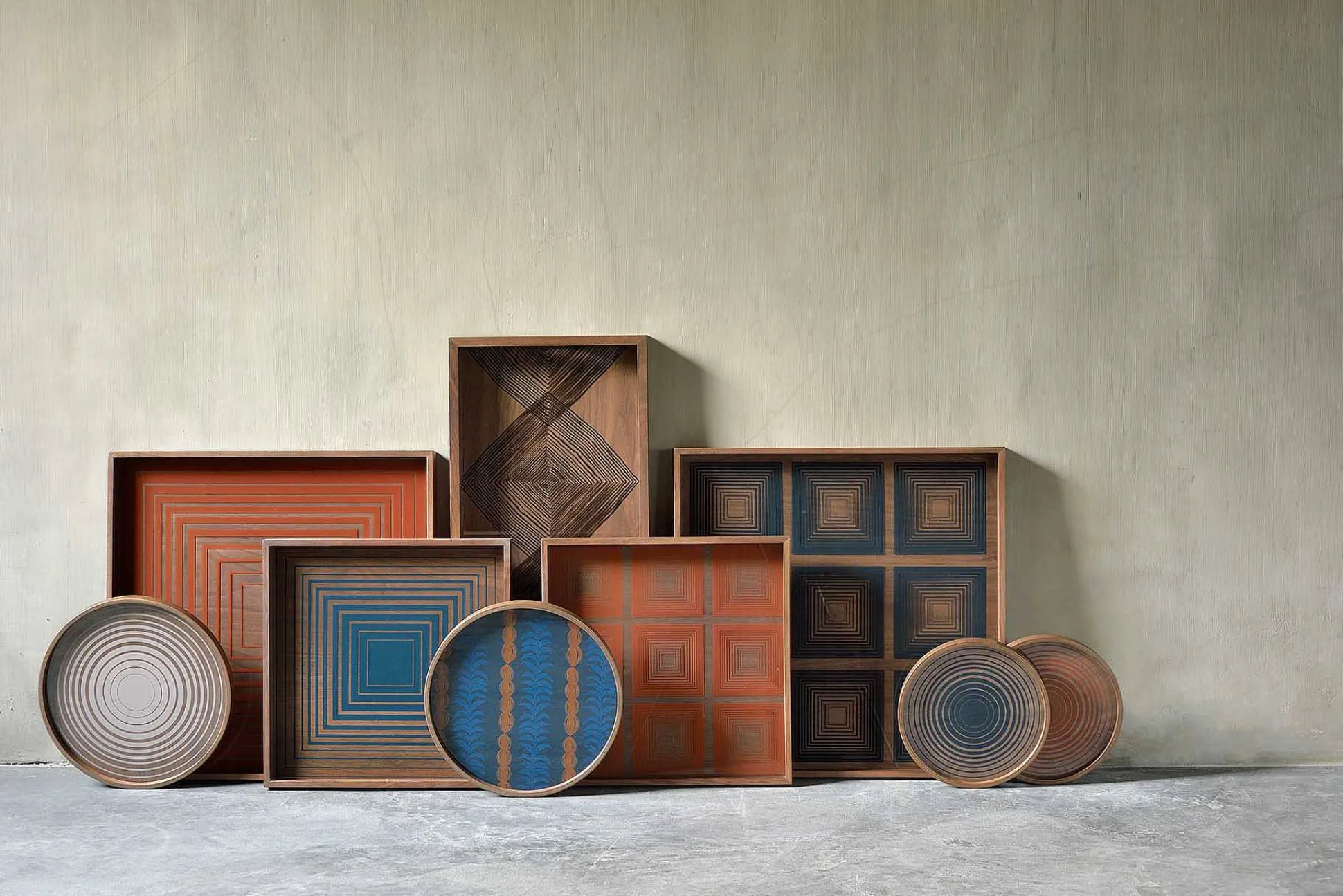 Square Ink Squares Glass Tray, Large