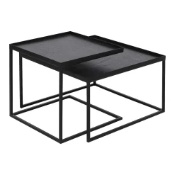 Square Tray Coffee Table Set, S & L (Trays Not Included)