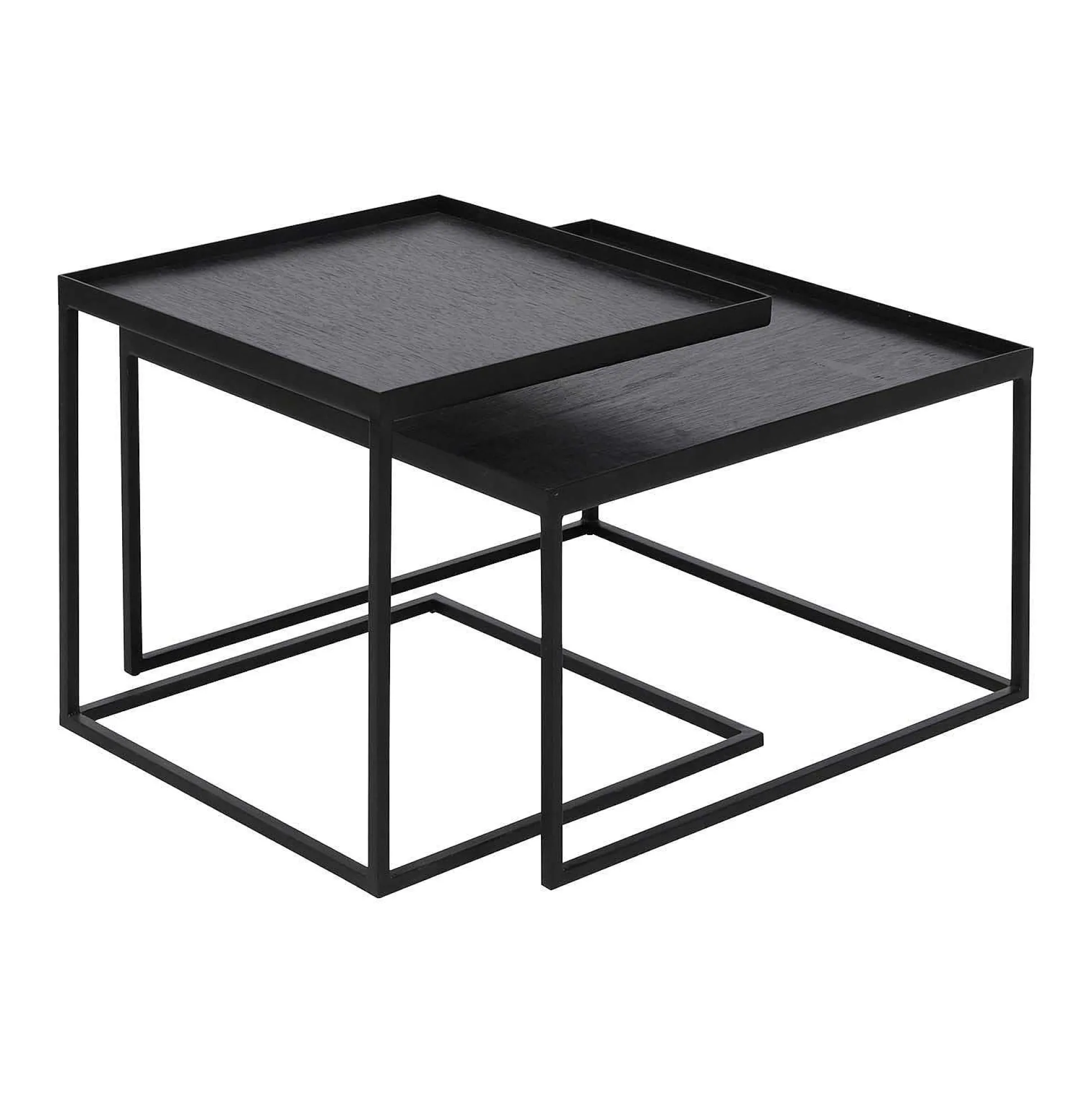 Square Tray Coffee Table Set, S & L (Trays Not Included)