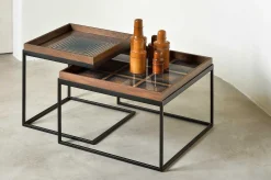 Square Tray Coffee Table Set, S & L (Trays Not Included)