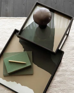 Square Tray Coffee Table Set, S & L (Trays Not Included)