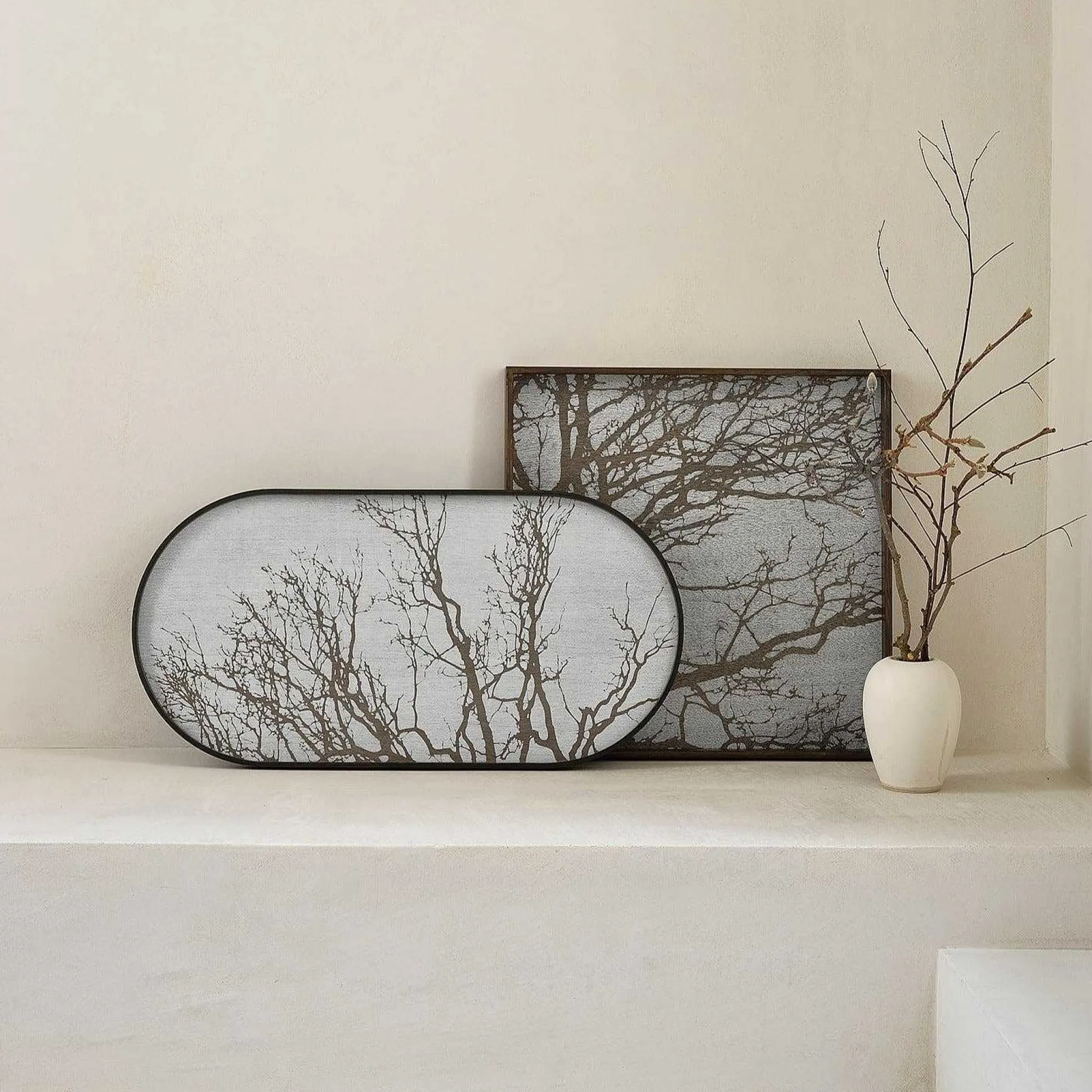 Square White Tree Tray, Large