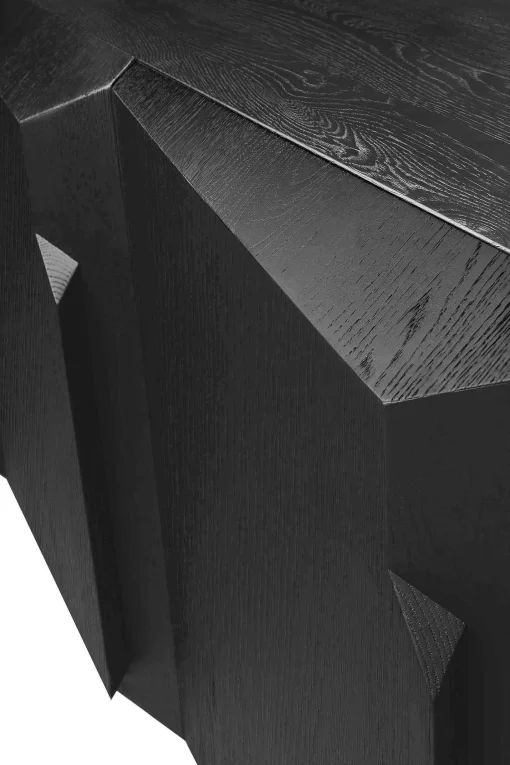 Stairs Black Oak Sideboard, 3 Doors