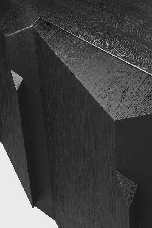 Stairs Black Oak Sideboard, 4 Doors