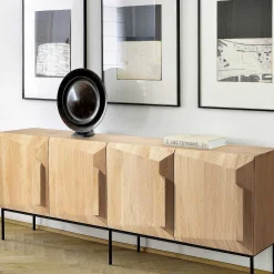Stairs Oak Sideboard, 4 Doors