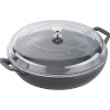 Staub 12" Braiser with Glass Lid, 3.5qt, Black
