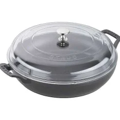 Staub 12" Braiser with Glass Lid, 3.5qt, Black