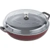 Staub 12" Braiser with Glass Lid, 3.5qt, Grenadine