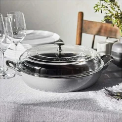 Staub 12" Braiser with Glass Lid, 3.5qt, Graphite Grey