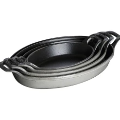 Staub Oval Baking Dish, 9.5", Graphite Grey