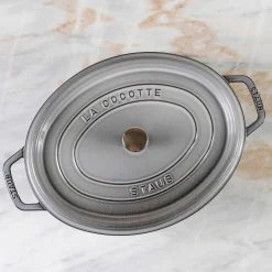 Staub Oval Cocotte, 7qt, Graphite Grey