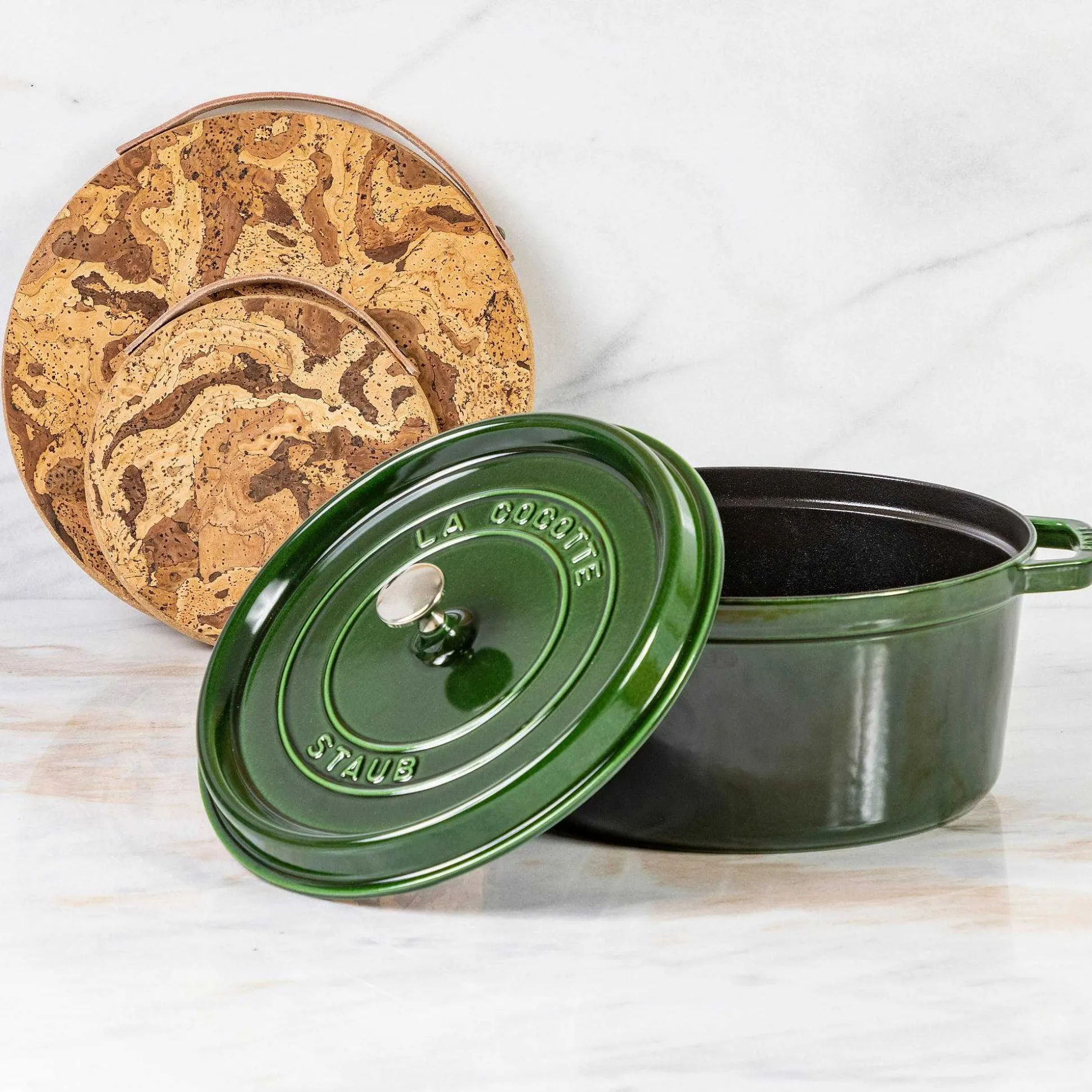 Staub Round Cocotte, 7qt, Basil