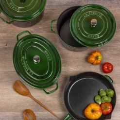 Staub Round Cocotte, 5.5qt, Basil