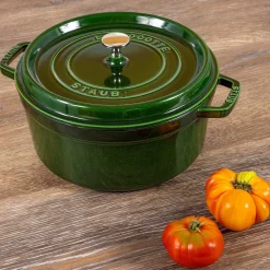 Staub Round Cocotte, 5.5qt, Basil